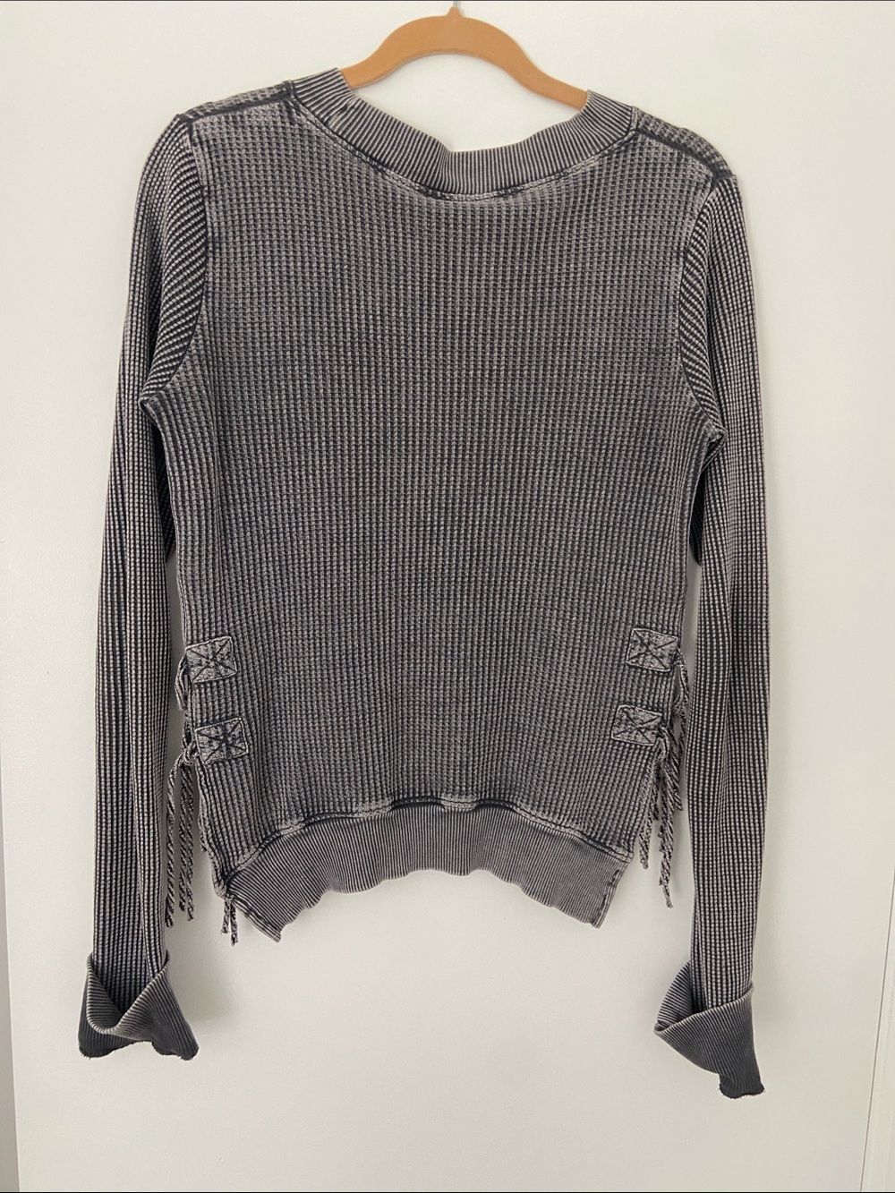 Free People Waffle Knit Long Sleeve Top - Picture 8 of 9